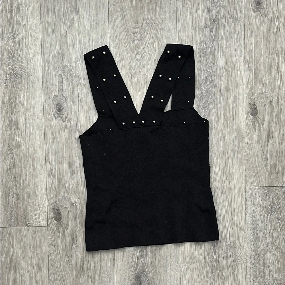 Bar III Black Embellished Bustier Tank Top - Picture 2 of 3